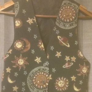 Celestial Astrology Sun Moon and Stars Vest